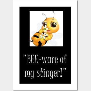 bee funny cool Posters and Art